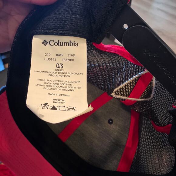 Columbia Men's PFG Mesh Snap Bac Fish Flag Ball Cap Navy Blue - Picture 6 of 6